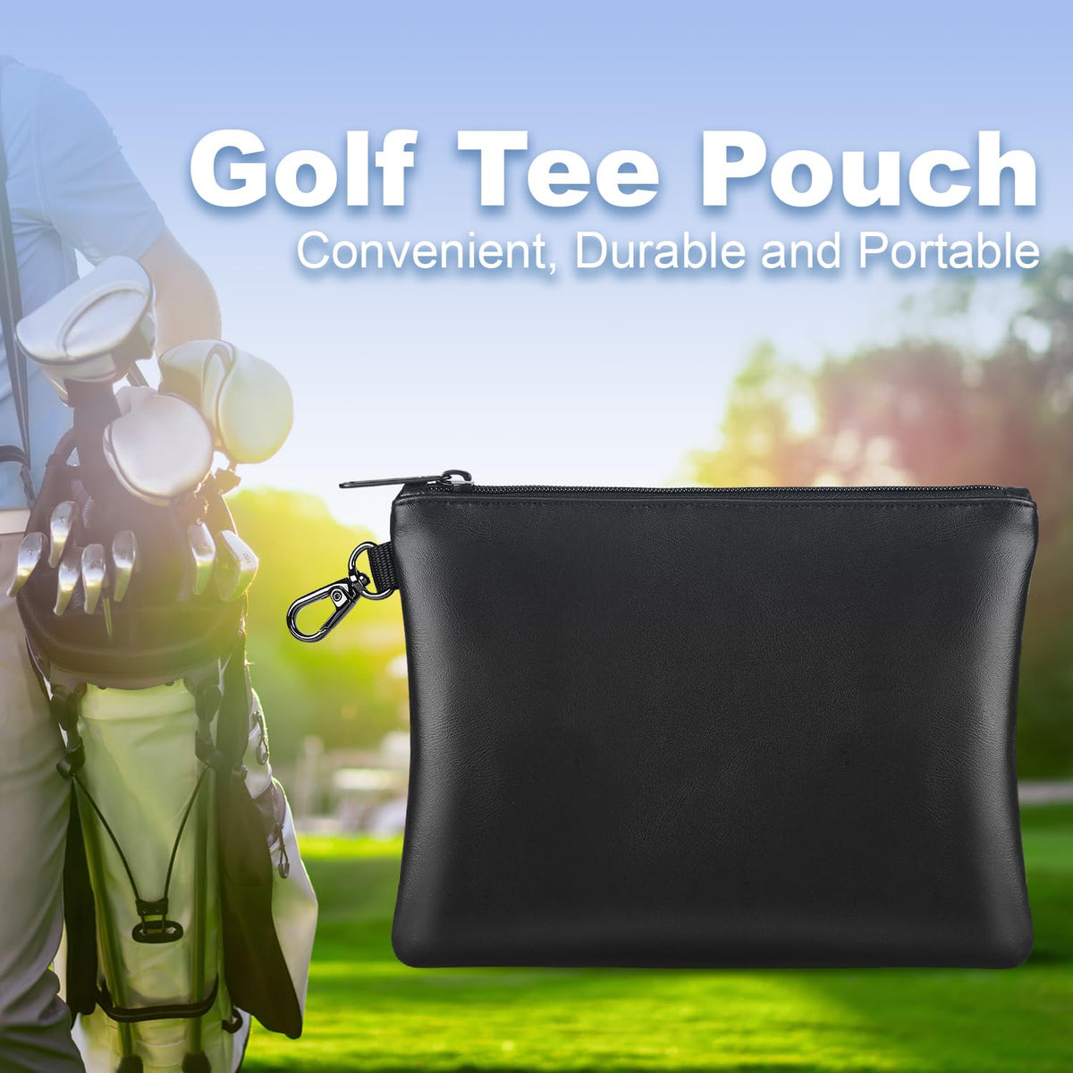 Gorbado Golf Tee Pouch on-course use shows easy access during play