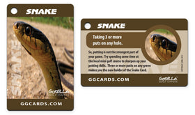 Gorilla Golf Cards durability image emphasizes weather-resistant plastic for outdoor rounds.