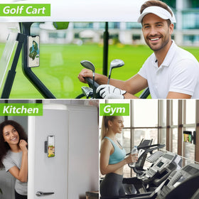 Gorilla magnetic golf cart holder with metallic finish matches the cart