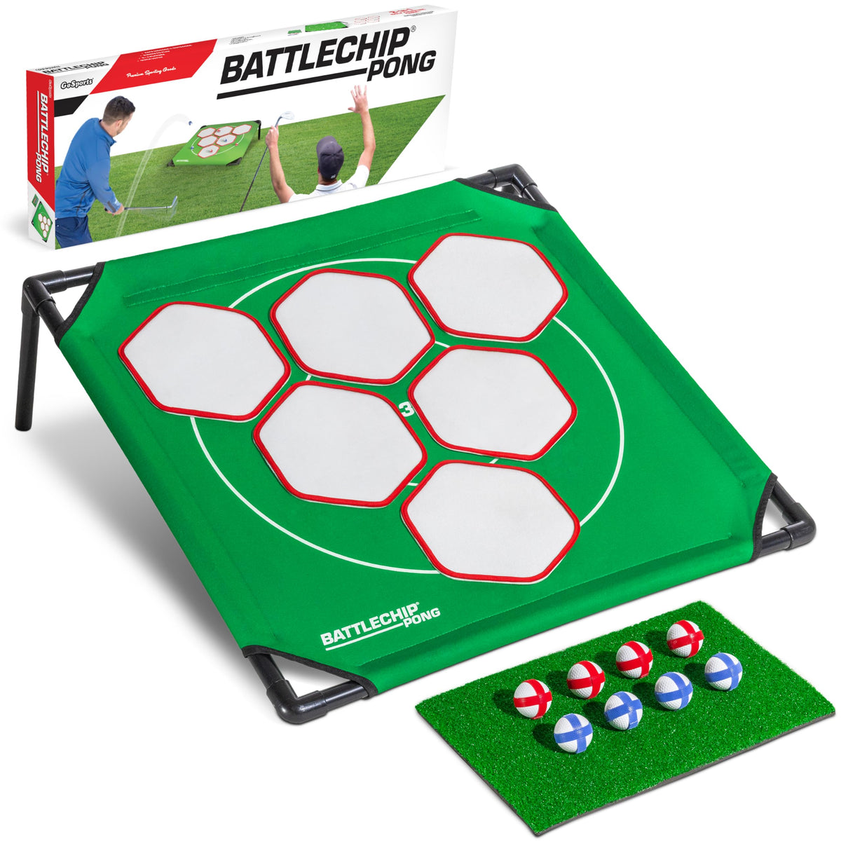 GoSports BattleChip Pong board ready for quick setup and backyard fun.