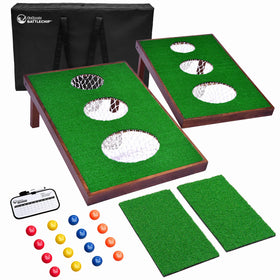 GoSports BattleChip Versus wooden target board for backyard golf practice and family fun