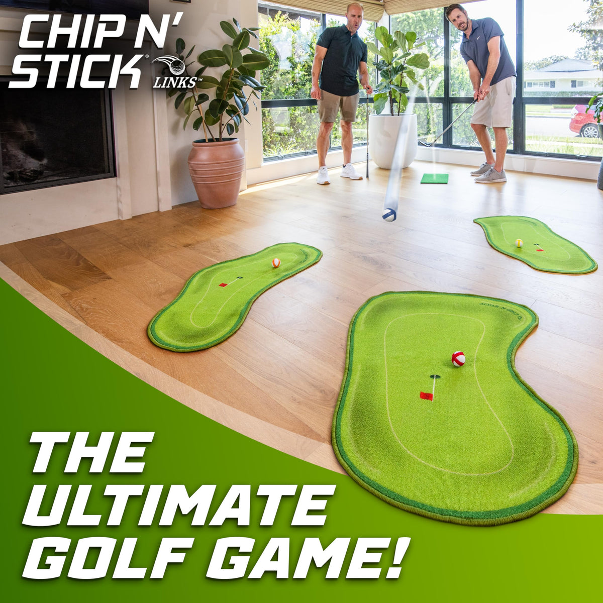 GoSports Chip N' Stick Links sticky balls in action, showing durable woven targets.