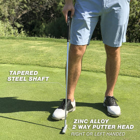 Two way design shown for ambidextrous use by left or right handed players