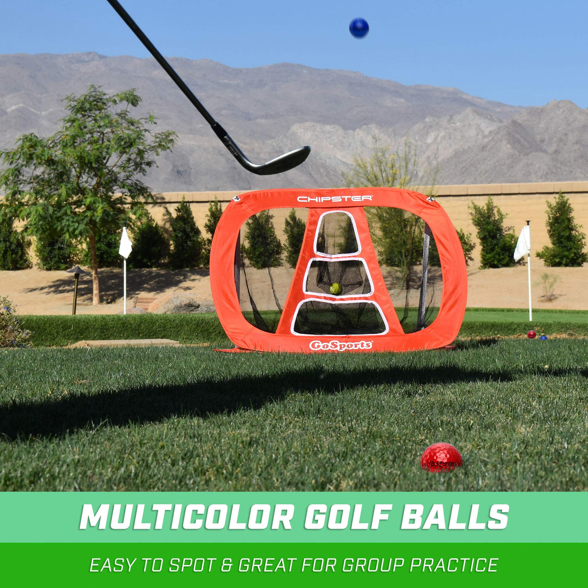 GoSports high-visibility colors help quick identification on the course.