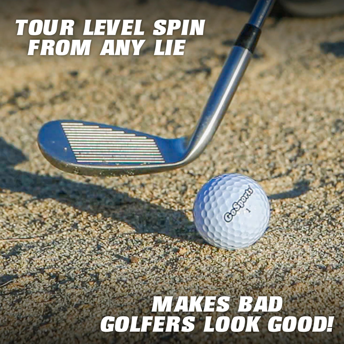 GoSports illegal max spin wedge 52 gap face—precise control on tight lies.