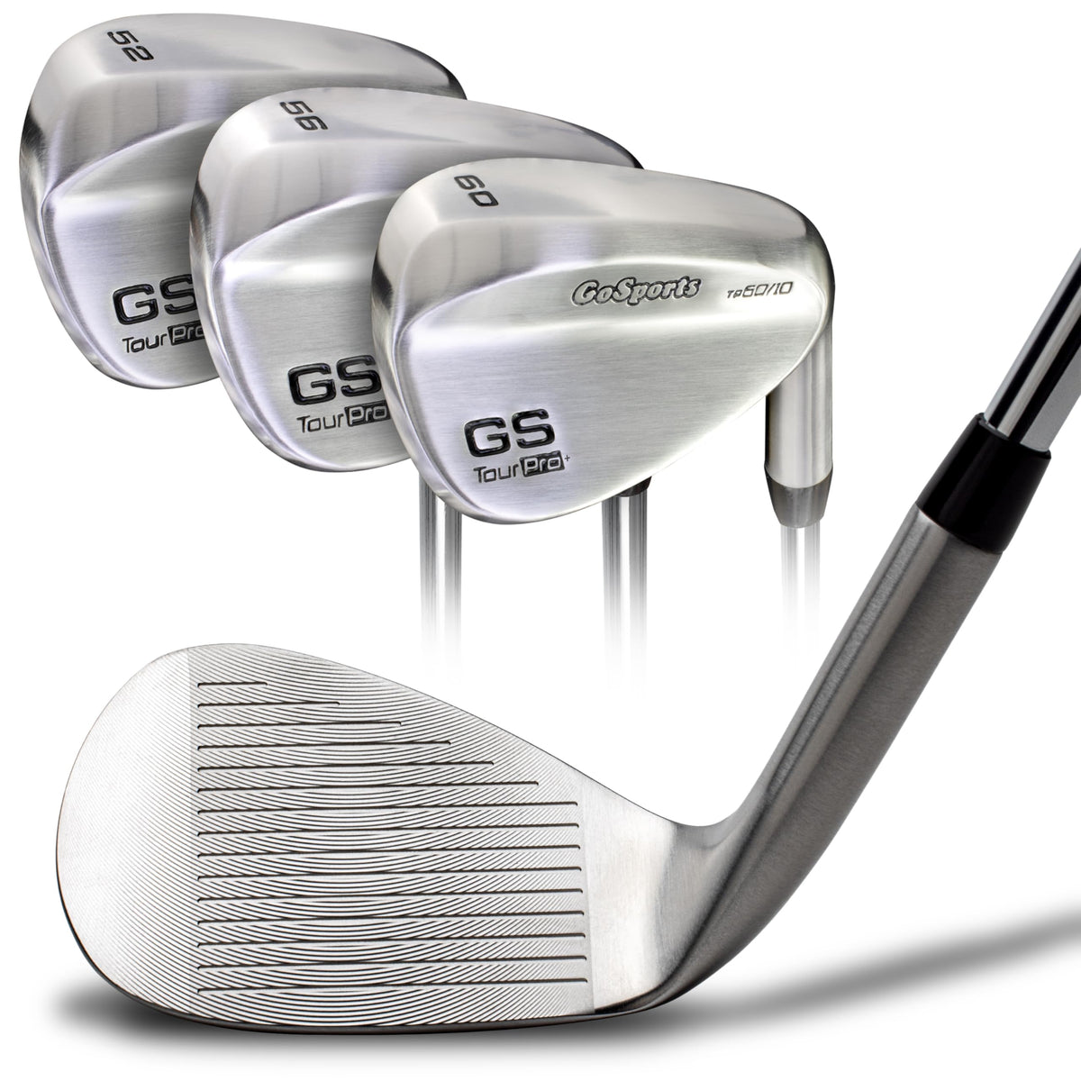 GoSports Illegal Max Spin wedge set—front view, enhanced greenside control for confident approach.