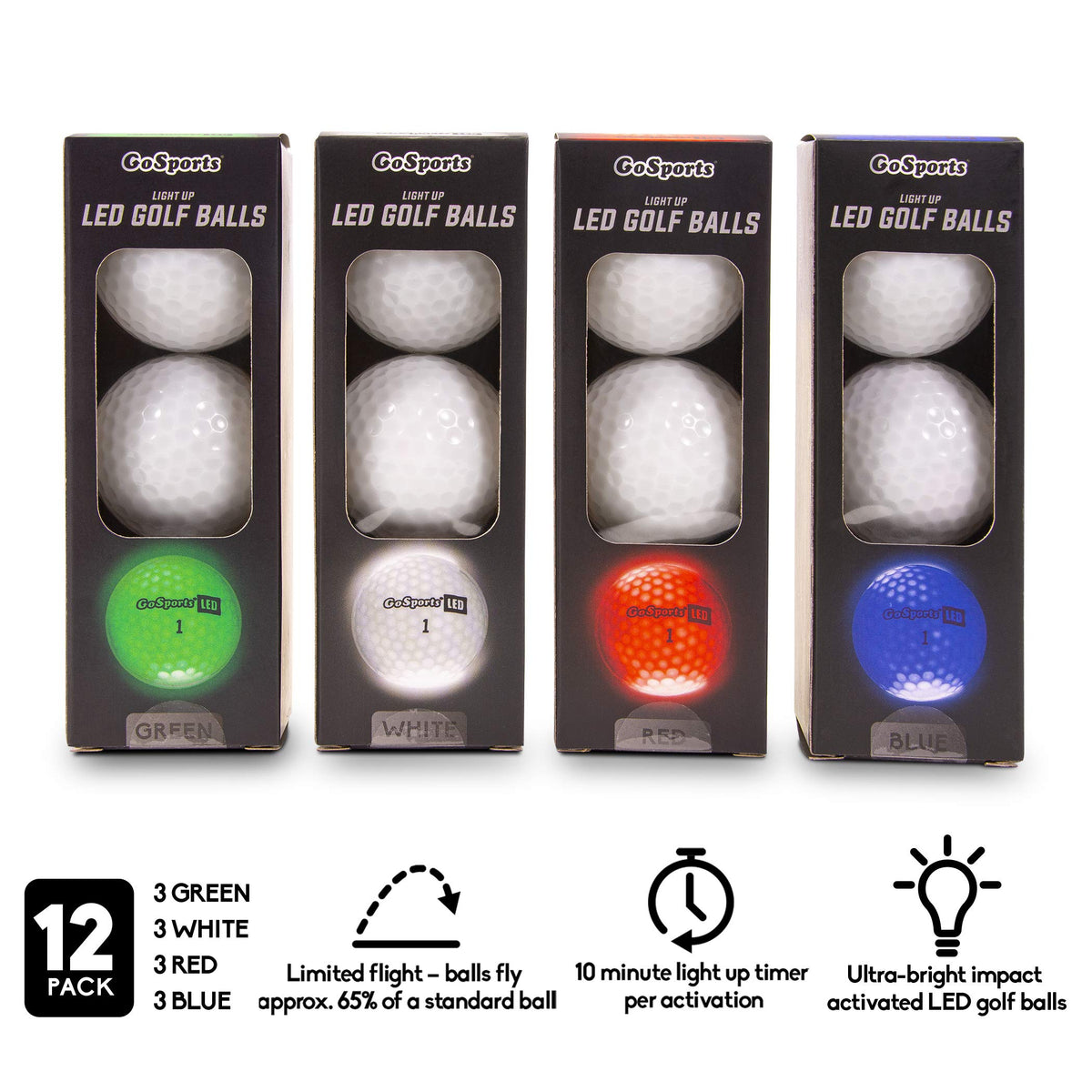 GoSports LED core and battery inside ball supports durable night practice.