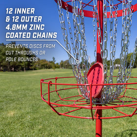 GoSports portable disc golf basket assembled for quick game setup