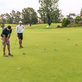 GoSports Putt-Thru Croquet tote bag helps keep equipment organized.