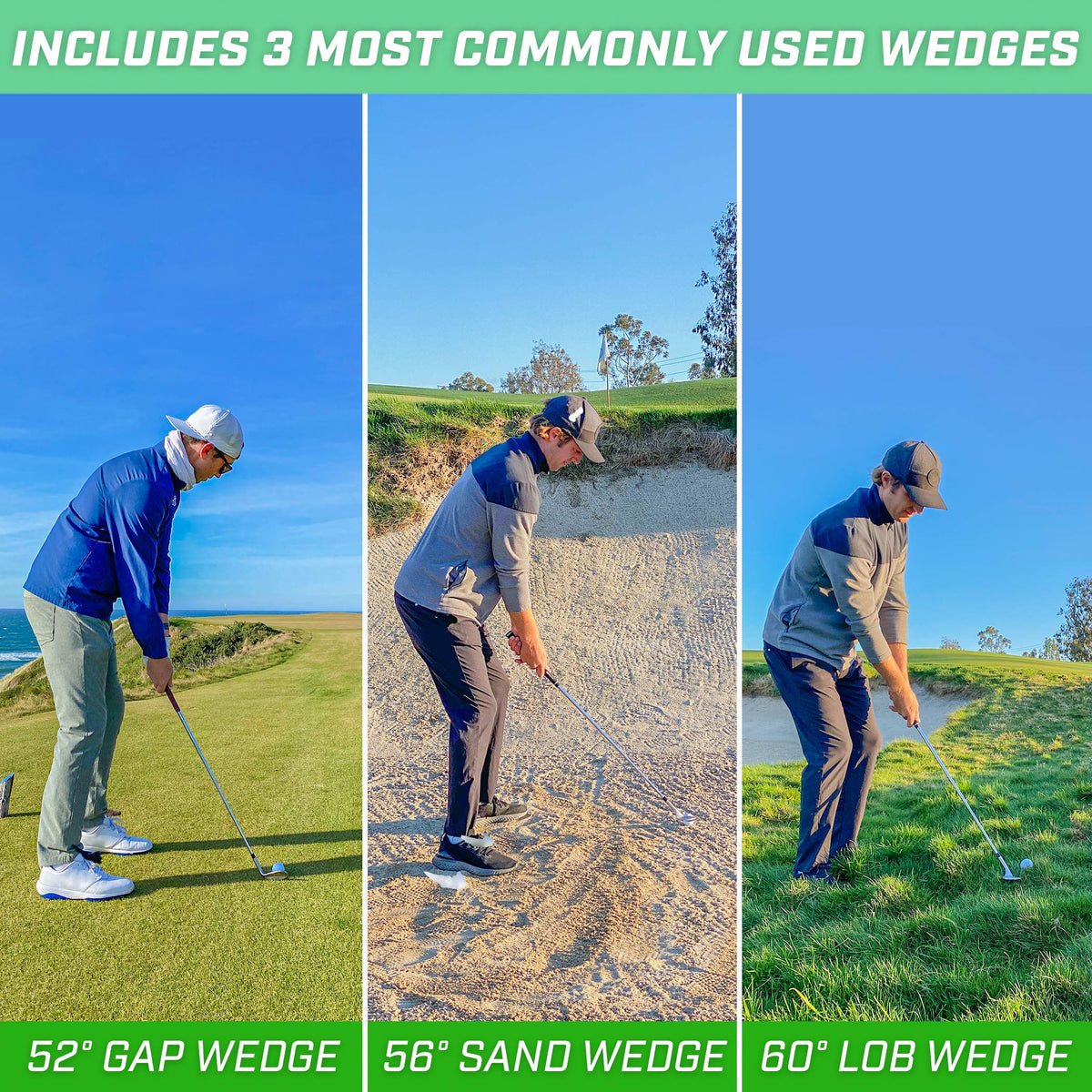 GoSports Tour Pro 60° Lob Wedge satin finish for high soft landings on greens