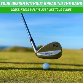 GoSports Tour Pro Wedges with brushed finish exterior and premium tour look.