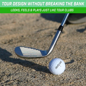 GoSports Tour Pro wedge in black satin finish for a sleek, durable appearance