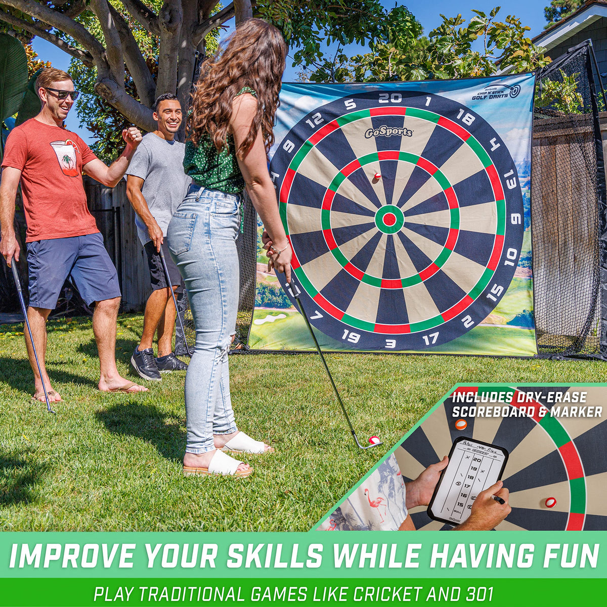 GoSports universal-mounting-system supports walls, fences, or nets for versatile play.