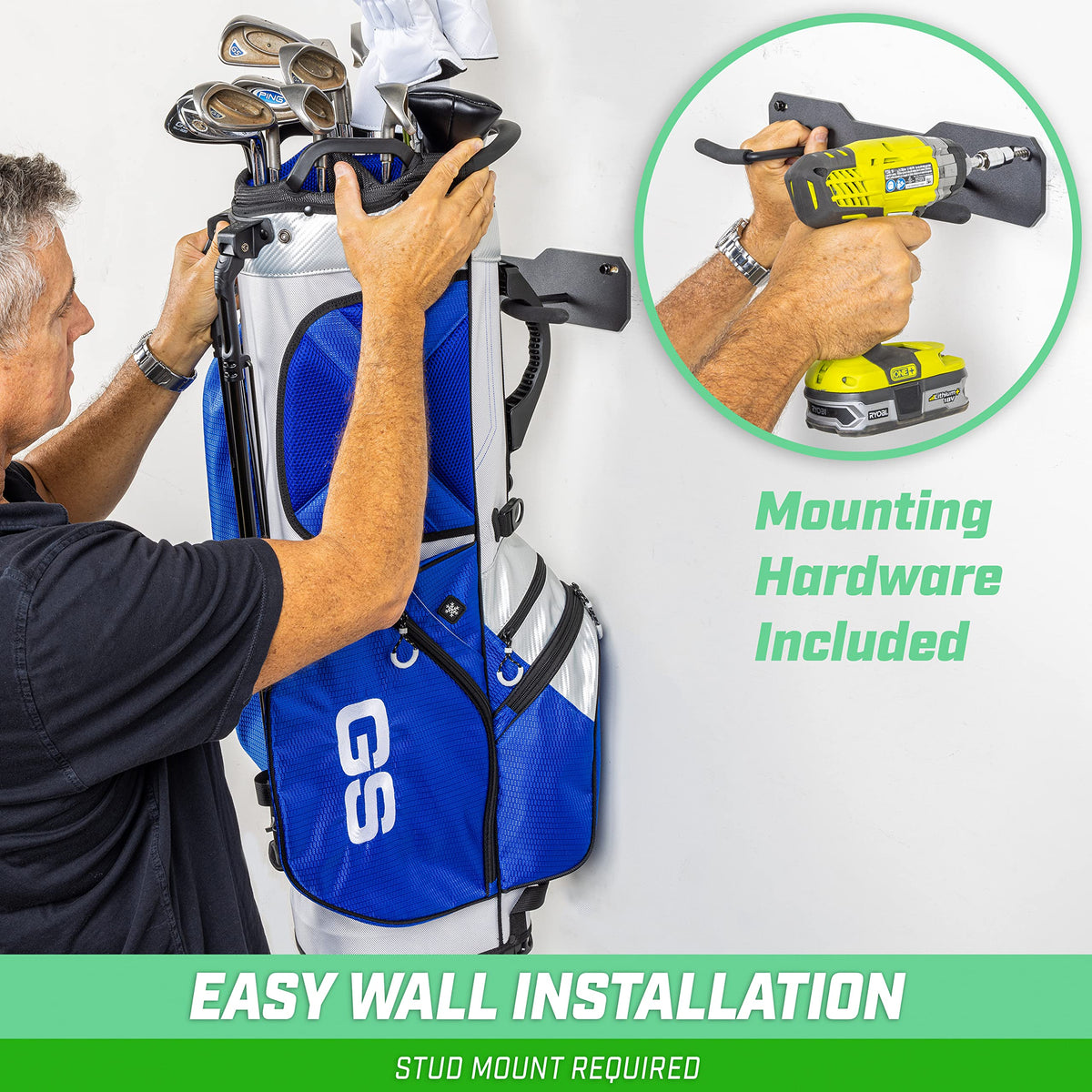 GoSports space-saving design fits home, garage, or shop storage.