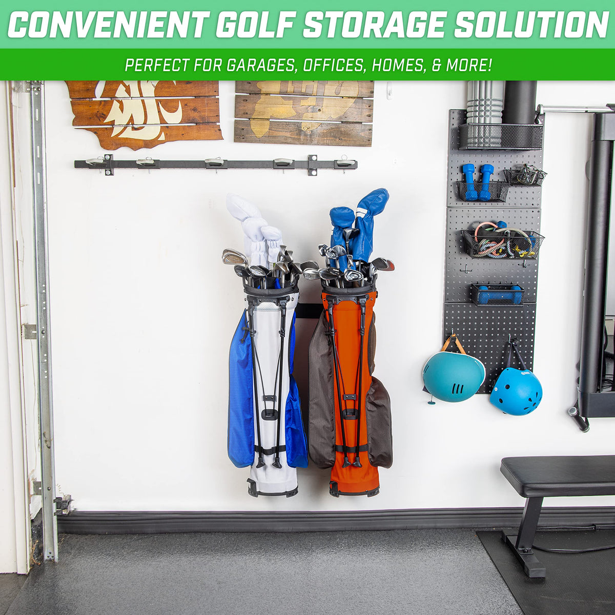 GoSports easy-install wall rack simplifies setup in minutes with stud mounting.