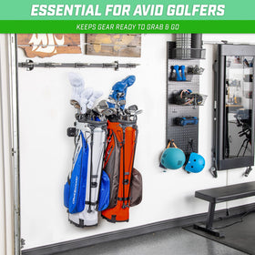 GoSports reliable dual rack supports up to 65 lb per bag.