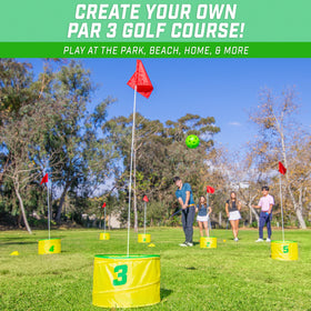 GoSports Yard Links tee markers—define holes quickly for versatile outdoor courses.