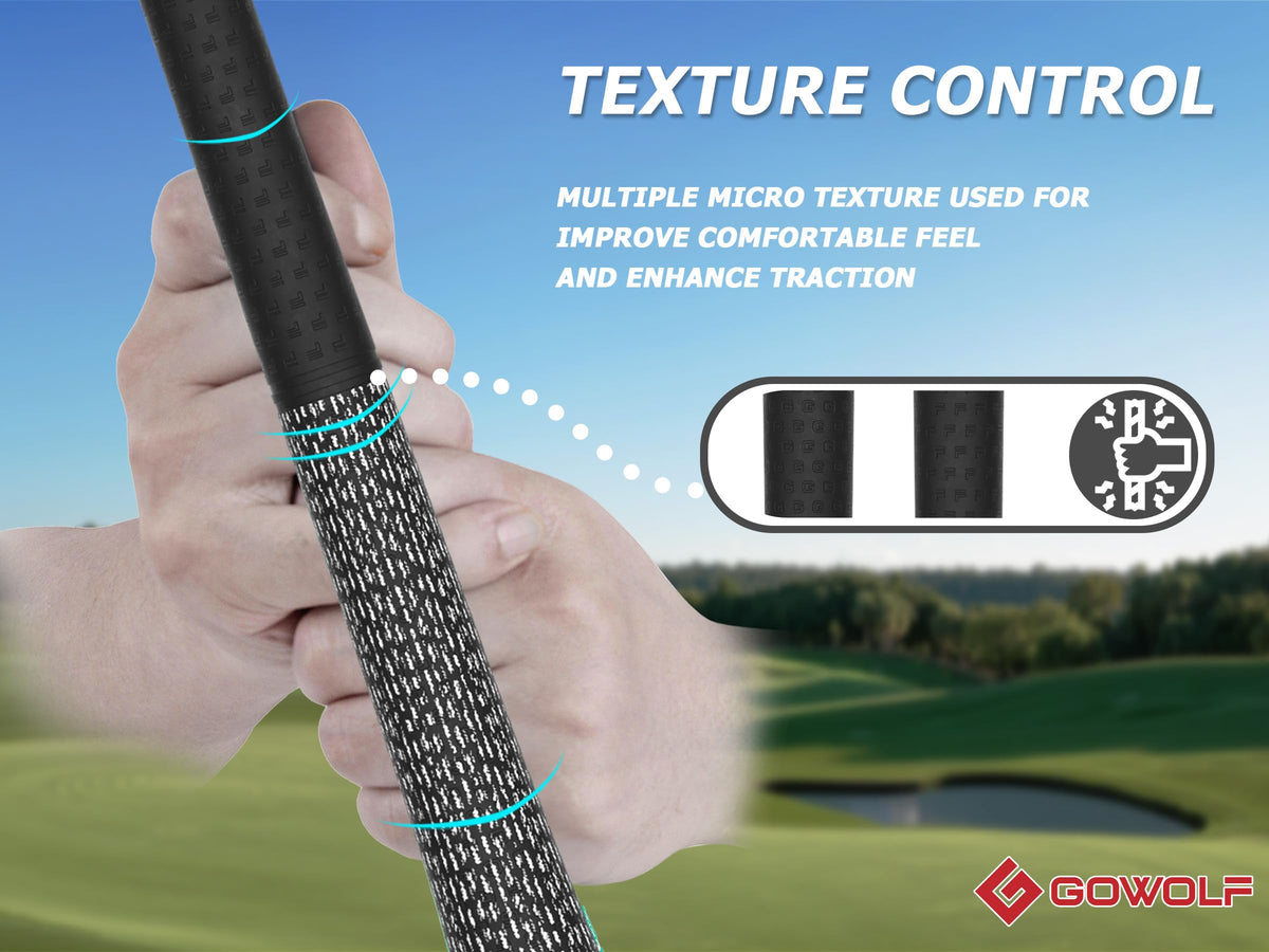 Gowolf 4-zone dual-layer design on the grip provides customizable hand feel.
