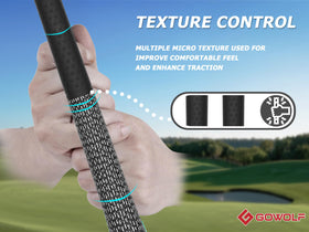 Gowolf 4-zone dual-layer design on the grip provides customizable hand feel.