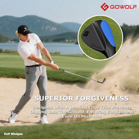 Gowolf 56-degree wedge chrome finish resists wear for lasting durability.