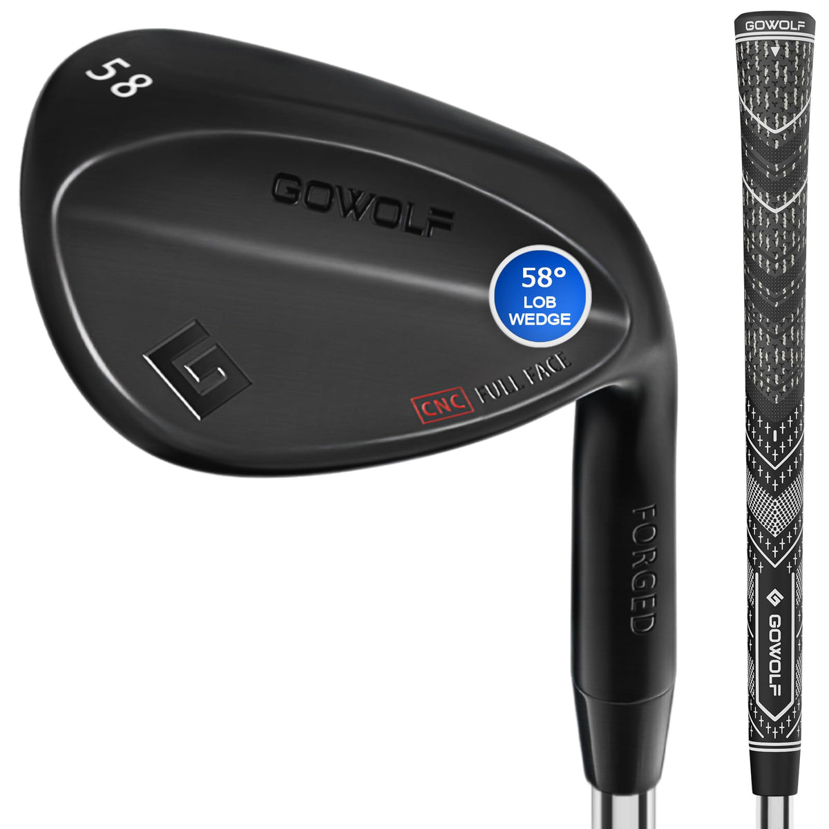 Gowolf 58-degree wedge right-hand with face-milled finish for precise spin control.