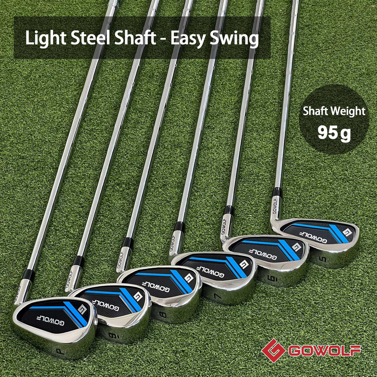 Gowolf 9 iron 950 Series shaft delivers light feel and faster swing speed