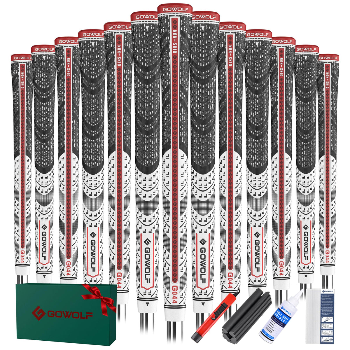 Gowolf cross corded rubber golf grips back rib close-up for better control.
