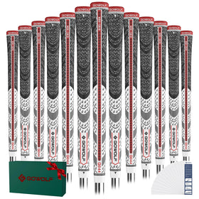 Gowolf Cross Corded golf grips front view shows grip shape and branding for confident use