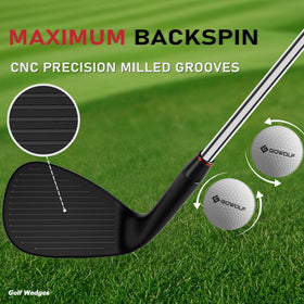 Gowolf forged milled face wedge offers solid feel and precision on finesse shots.