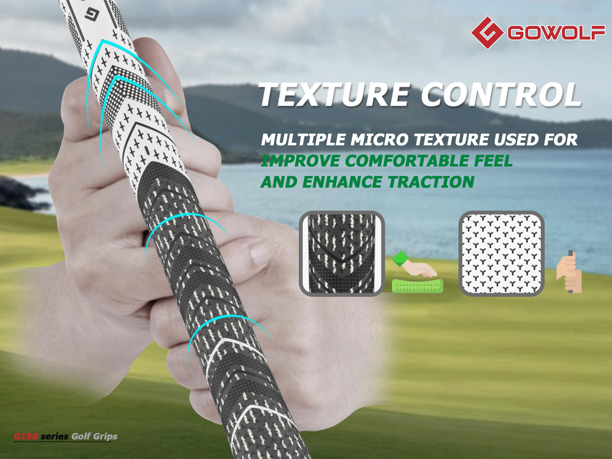 Gowolf grip cord low-taper design reducing hand tension for smoother swings