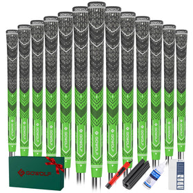 Gowolf golf grip closeup shows premium traction for a secure swing