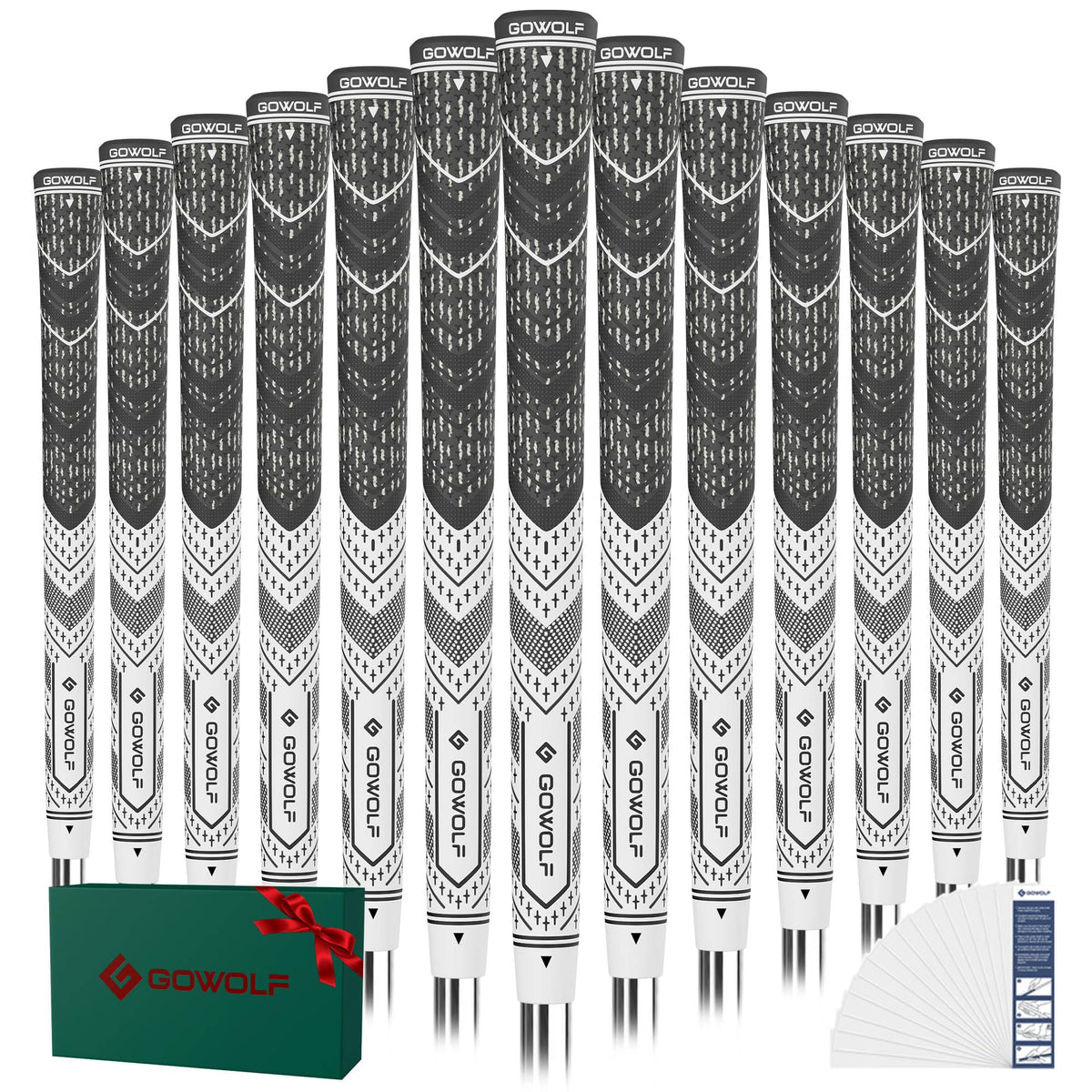 Gowolf golf grip cord rubber anti-slip design for secure hold.