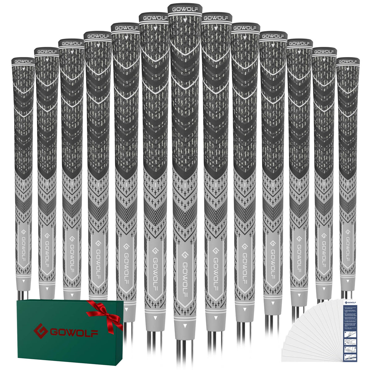 Gowolf golf grip with cord rubber on driver and irons for stable feel