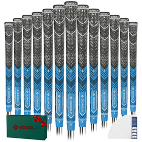 Gowolf golf grip with hybrid material enhances traction and control.