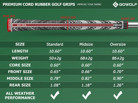 Gowolf midsize grip (68g) with core 0-600 inch for comfortable fit