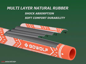 Orange top cover on Gowolf grip for easy club identification