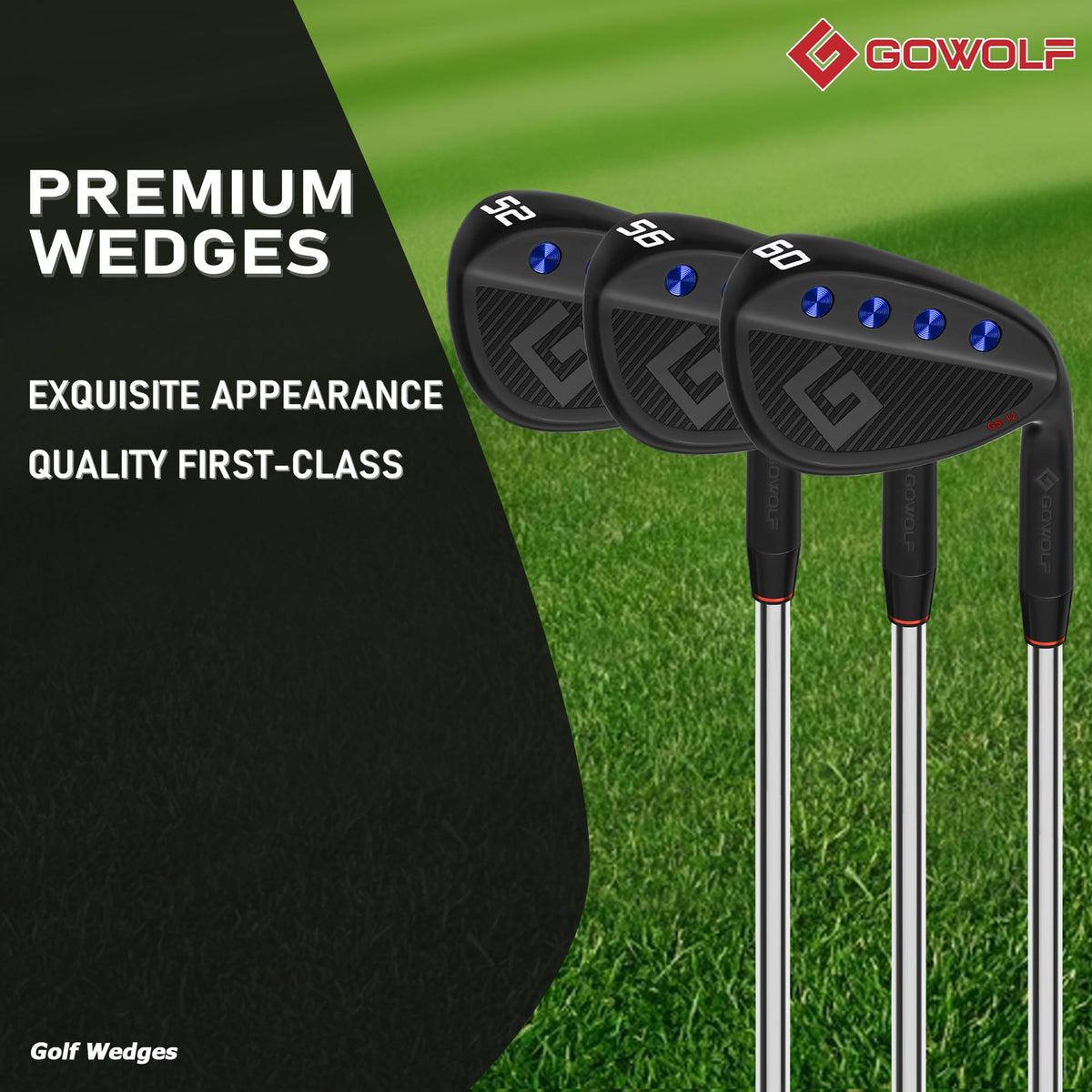 Gowolf wedges 56-degree full-face grooves boost spin and consistency on every swing.