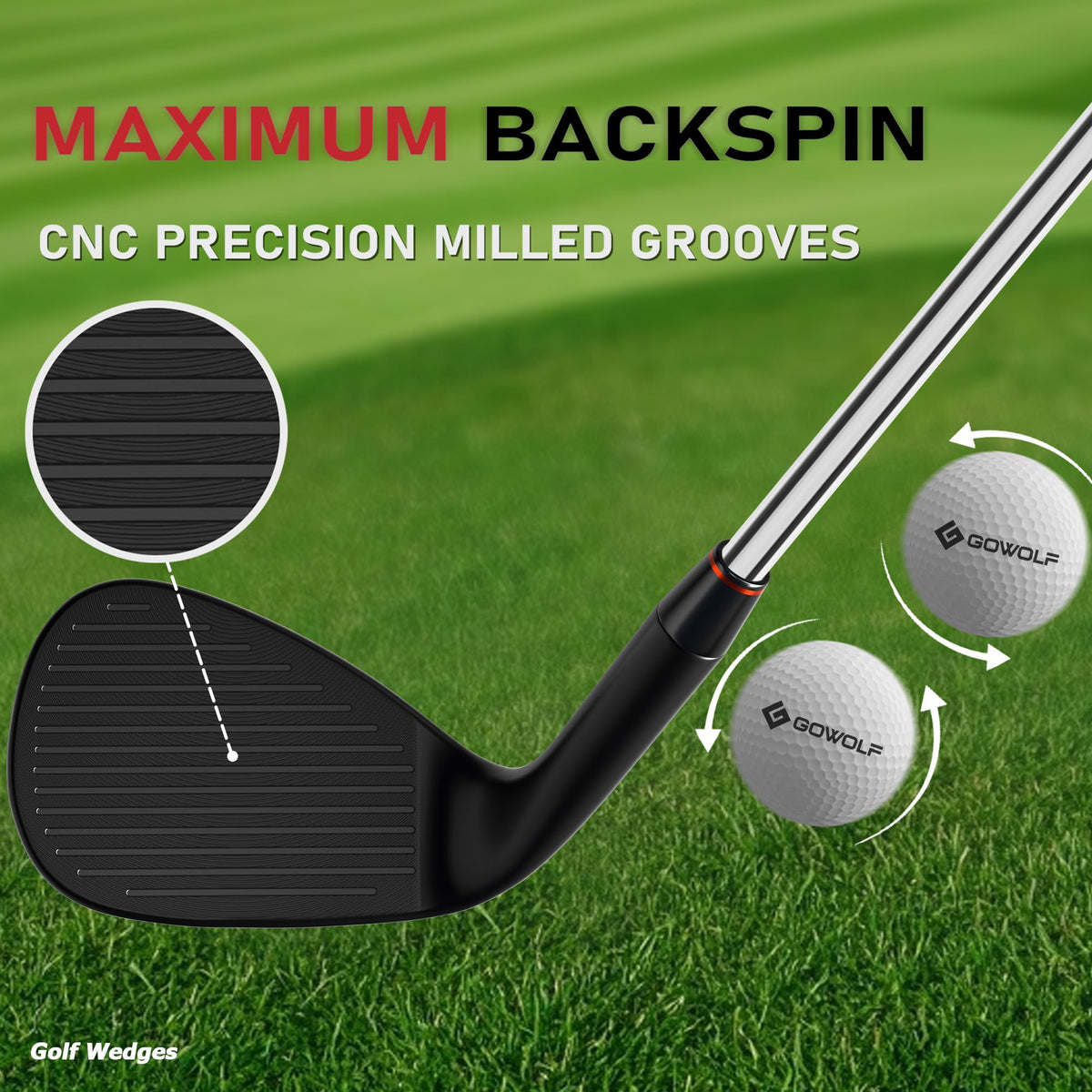 Gowolf wedges 60-degree lob wedge milled face enables high, controlled flop shots.