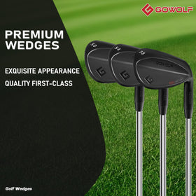 Gowolf wedges with full-face grooves for consistent spin.