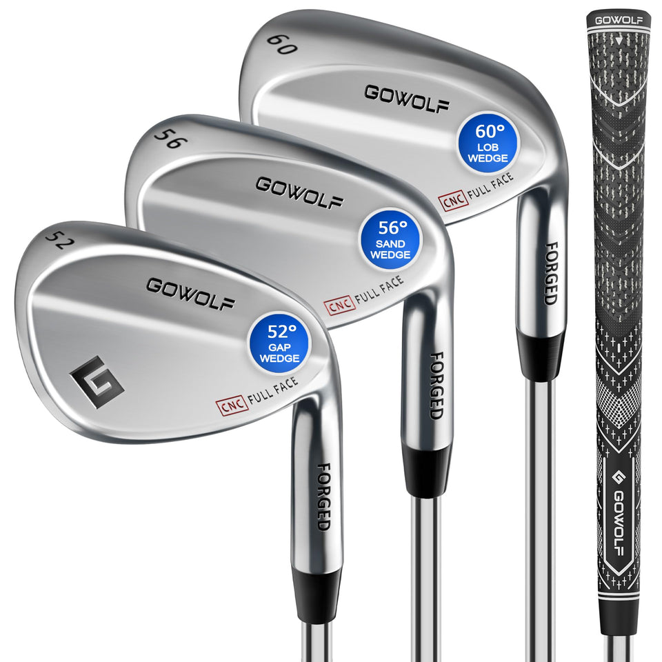 Gowolf wedges with CNC milled face boost spin and control.