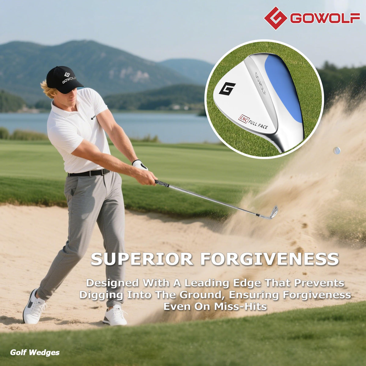 Gowolf forged construction provides premium feel and durable performance across wedges