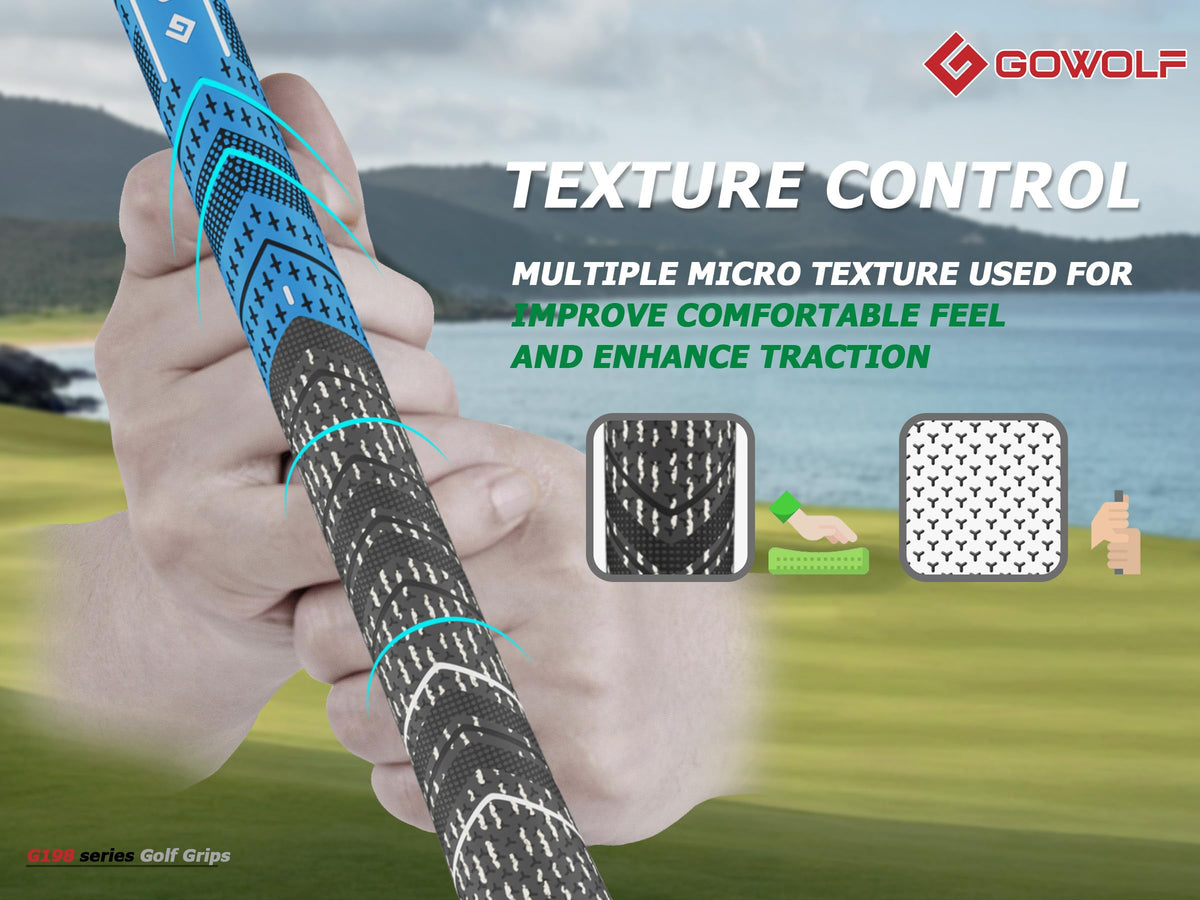 Gowolf grip lower taper design promotes relaxed hands and smoother control