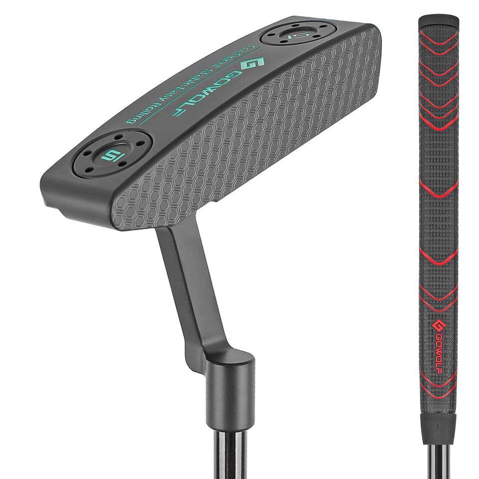 Gowolf putter CNC forged 303 stainless steel blade ensures precise alignment.