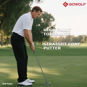 Gowolf putter includes grip for immediate use.
