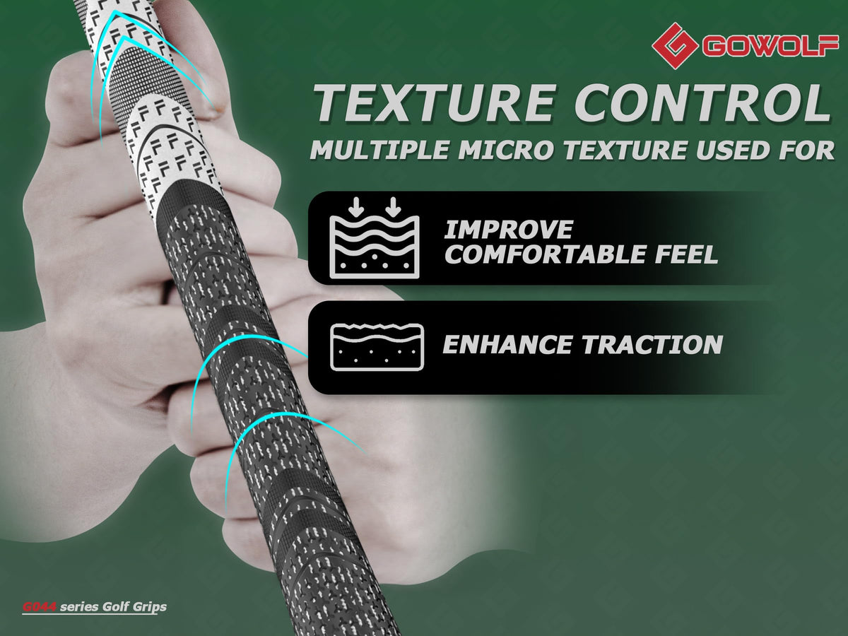 Gowolf soft micro-texture provides traction and comfort on the golf course.