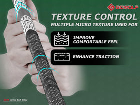 Gowolf soft micro-texture grip provides traction and comfort on any course