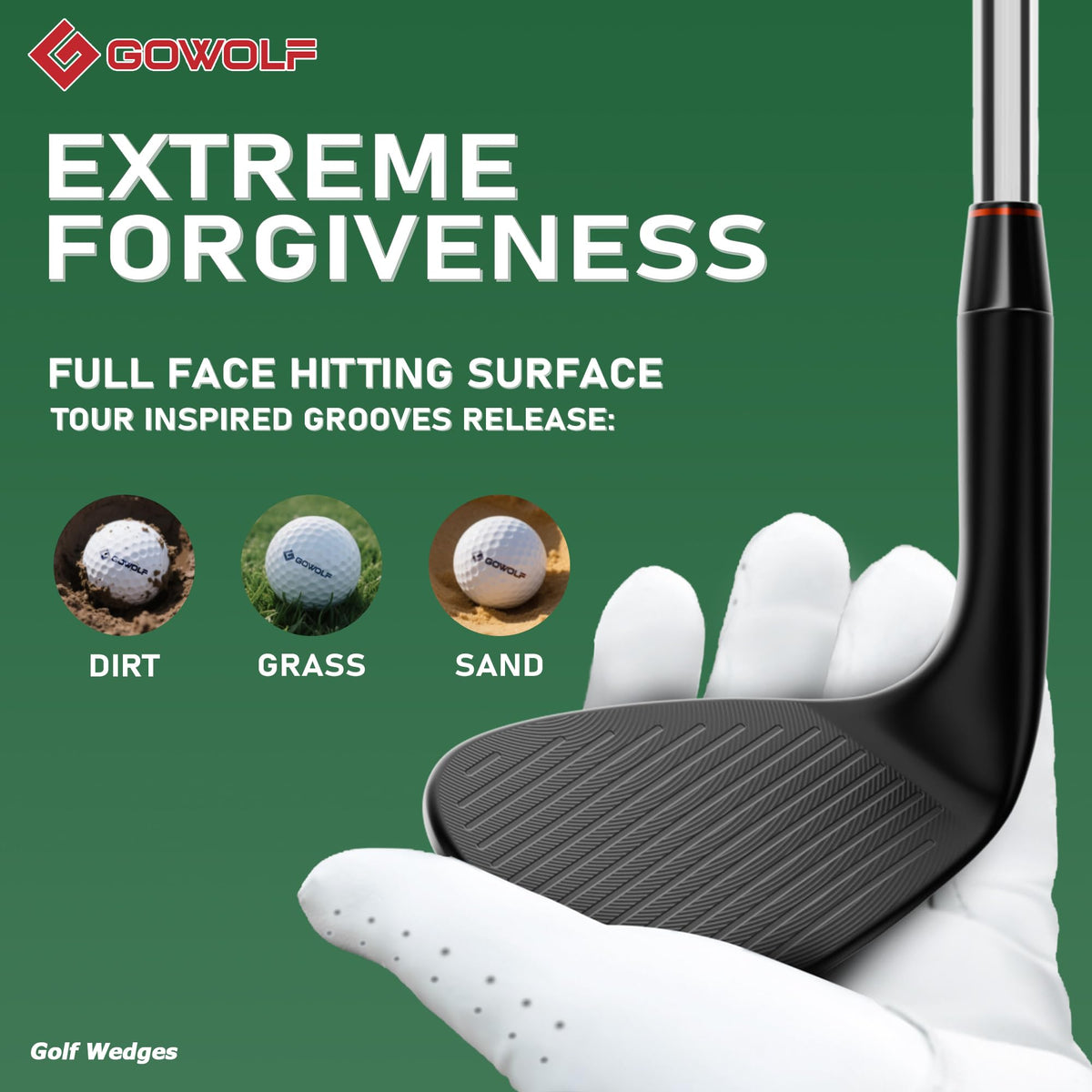 Gowolf wedge in rough demonstrates forgiveness on mishits.