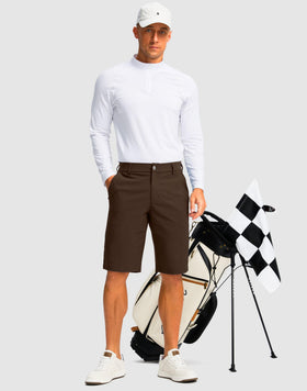 G Gradual golf shorts in motion on the course demonstrate comfort.