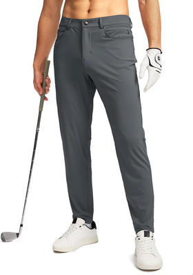 G Gradual men's stretch golf pants front view, showcasing all-day comfort and flexible movement.
