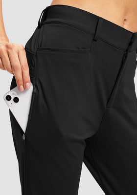 Gradual women's golf pants showcase ankle-length silhouette and breathable airflow.
